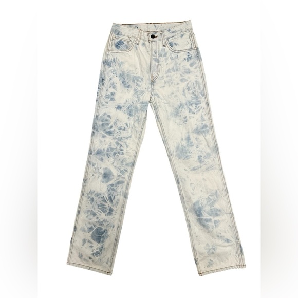 Re/Done Jeans 90s High Rise Loose Light Blue White Tie-Dye Size 25 NWT $279 MSRP - Picture 1 of 13